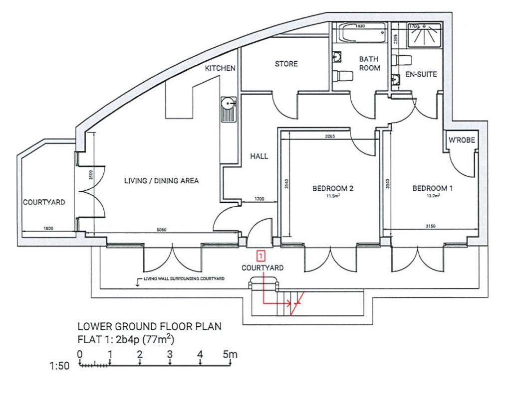 Lot: 25 - BUILDING PLOT IN CITY CENTRE - Proposed plan for lower ground floor